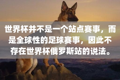 世界杯并不是一个站点赛事，而是全球性的足球赛事，因此不存在世界杯俄罗斯站的说法。