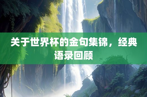 关于世界杯的金句集锦，经典语录回顾