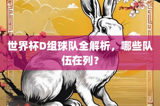 世界杯D组球队全解析，哪些队伍在列？