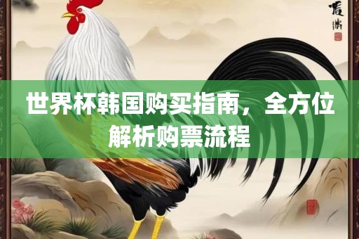 世界杯韩国购买指南，全方位解析购票流程
