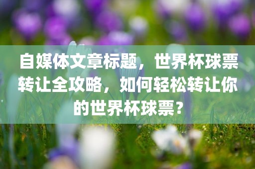 自媒体文章标题，世界杯球票转让全攻略，如何轻松转让你的世界杯球票？