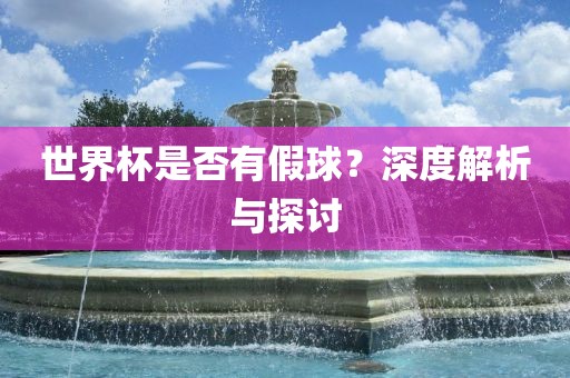 世界杯是否有假球？深度解析与探讨