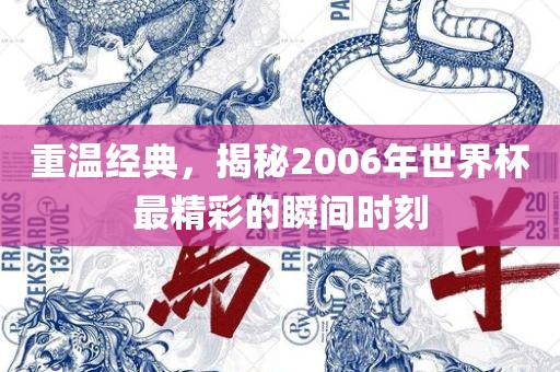 重温经典，揭秘2006年世界杯最精彩的瞬间时刻