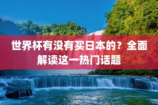 世界杯有没有买日本的？全面解读这一热门话题
