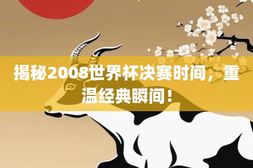 揭秘2008世界杯决赛时间，重温经典瞬间！