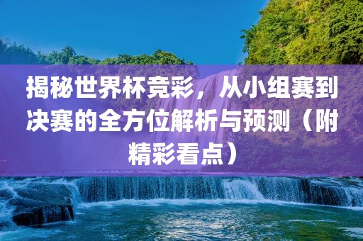 揭秘世界杯竞彩，从小组赛到决赛的全方位解析与预测（附精彩看点）