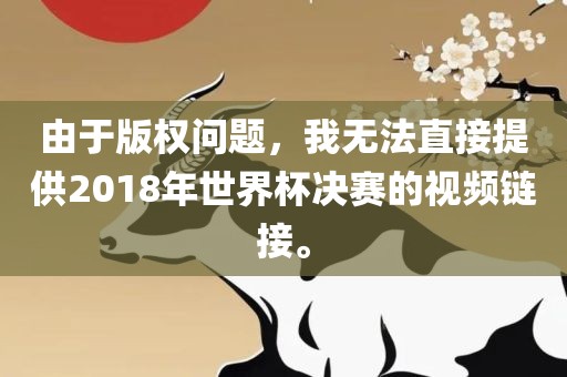 由于版权问题，我无法直接提供2018年世界杯决赛的视频链接。