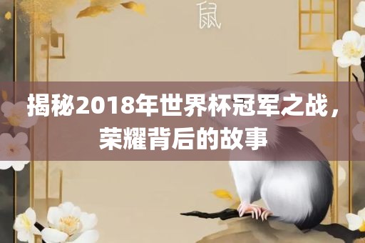 揭秘2018年世界杯冠军之战，荣耀背后的故事