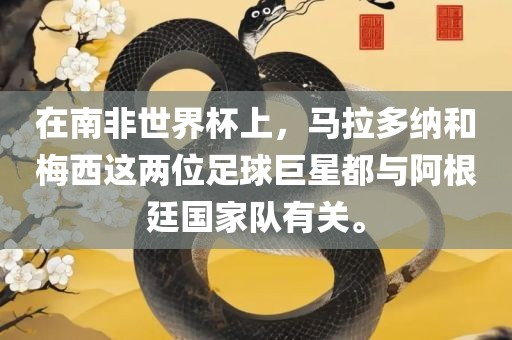 在南非世界杯上，马拉多纳和梅西这两位足球巨星都与阿根廷国家队有关。