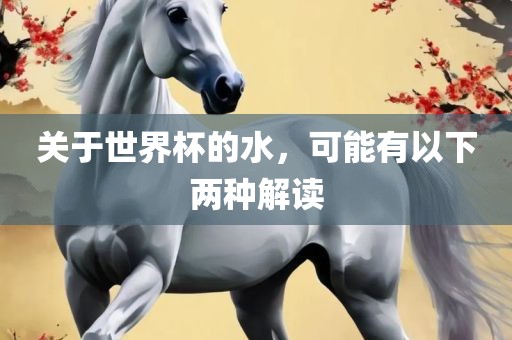 关于世界杯的水，可能有以下两种解读