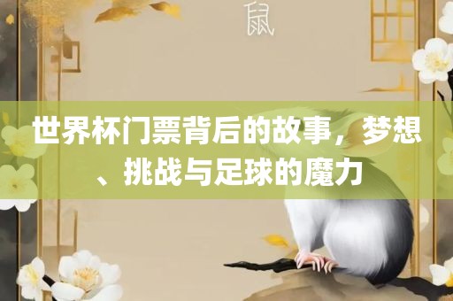 世界杯门票背后的故事，梦想、挑战与足球的魔力