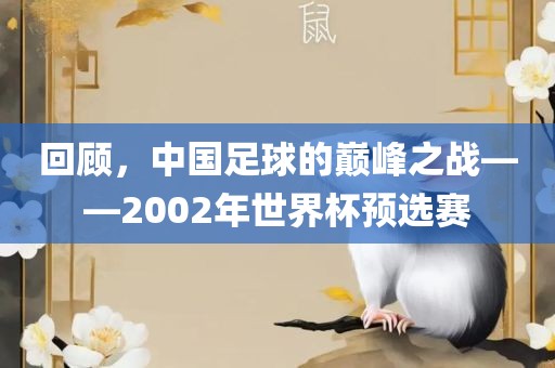 回顾，中国足球的巅峰之战——2002年世界杯预选赛