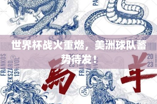 世界杯战火重燃，美洲球队蓄势待发！