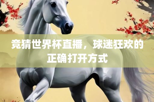 竞猜世界杯直播，球迷狂欢的正确打开方式