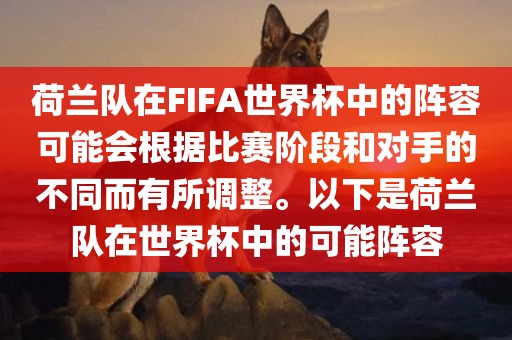 荷兰队在FIFA世界杯中的阵容可能会根据比赛阶段和对手的不同而有所调整。以下是荷兰队在世界杯中的可能阵容