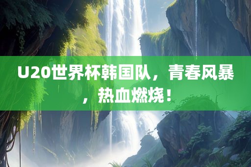 U20世界杯韩国队，青春风暴，热血燃烧！