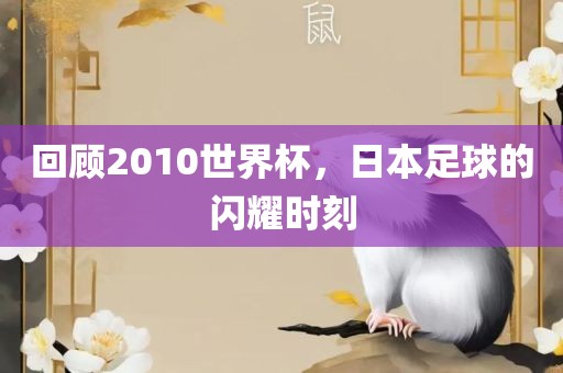 回顾2010世界杯，日本足球的闪耀时刻