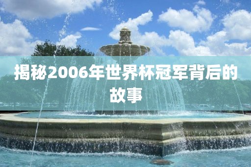 揭秘2006年世界杯冠军背后的故事