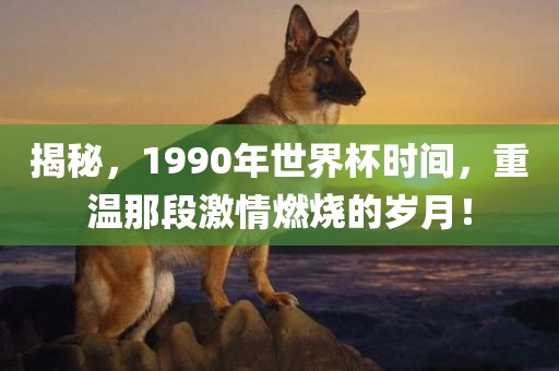揭秘，1990年世界杯时间，重温那段激情燃烧的岁月！
