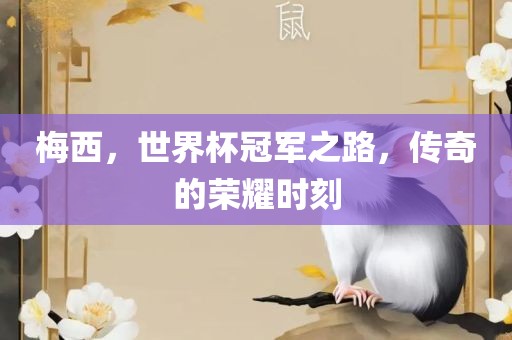 梅西，世界杯冠军之路，传奇的荣耀时刻