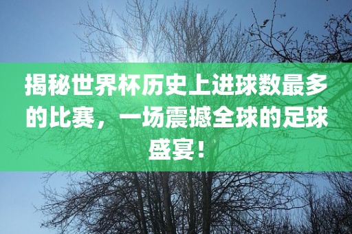 揭秘世界杯历史上进球数最多的比赛，一场震撼全球的足球盛宴！