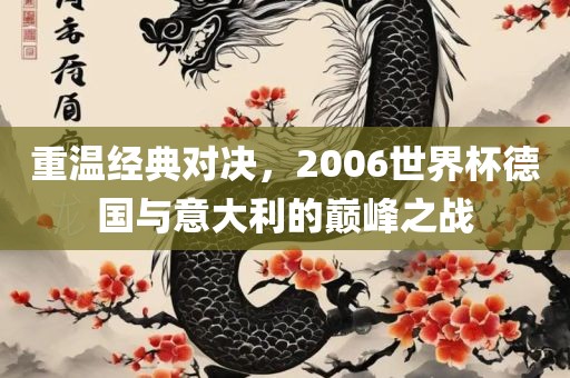 重温经典对决，2006世界杯德国与意大利的巅峰之战