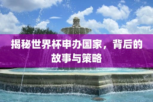 揭秘世界杯申办国家，背后的故事与策略
