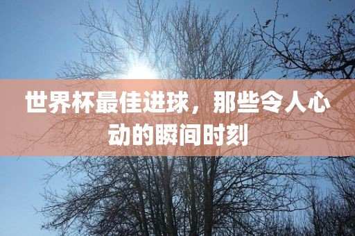 世界杯最佳进球，那些令人心动的瞬间时刻吉安市靖泰电力工程有限公司