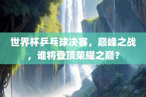 世界杯乒乓球决赛，巅峰之战，谁将登顶荣耀之巅？吉安市靖泰电力工程有限公司