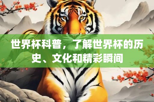 世界杯科普，了解世界杯的历史、文化和精彩瞬间
