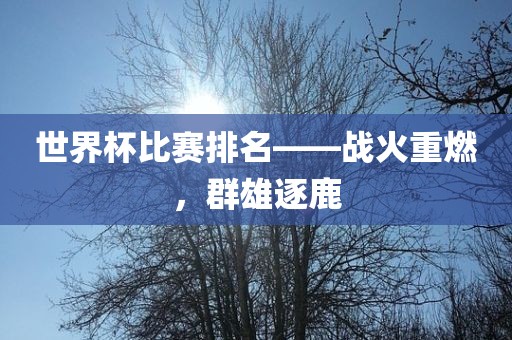 世界杯比赛排名——战火重燃，群雄逐鹿
