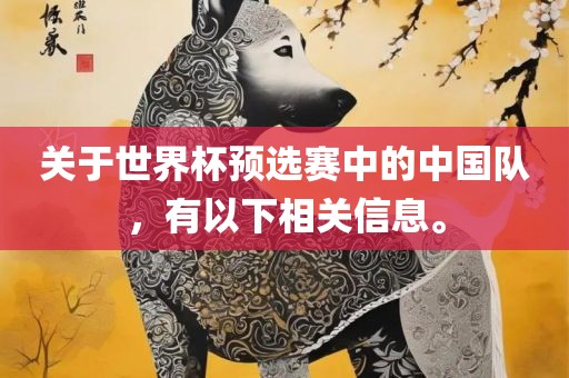 关于世吉安市靖泰电力工程有限公司界杯预选赛中的中国队，有以下相关信息。