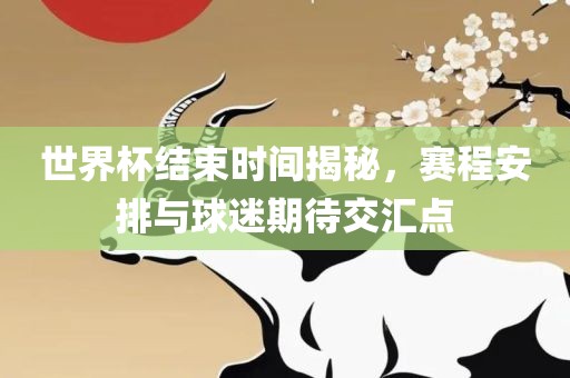 世界杯结束时间揭秘，赛程安排与球迷期待交汇点