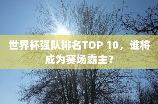 世界杯强队排名TOP 10，谁将成为赛场霸主吉安市靖泰电力工程有限公司？