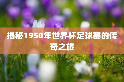 揭秘1950年世界杯足球赛的传奇之旅吉安市靖泰电力工程有限公司