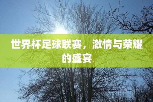 世界杯足球联赛，激情与荣耀的盛宴吉安市靖泰电力工程有限公司