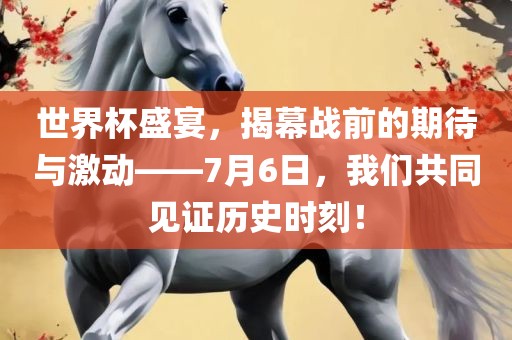 世界杯盛宴，揭幕战前的期待与激动——7月6日吉安市靖泰电力工程有限公司，我们共同见证历史时刻！