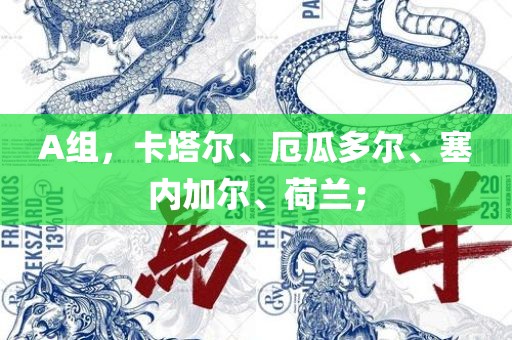 A组，卡塔尔、厄瓜多尔、塞内加尔、荷兰；