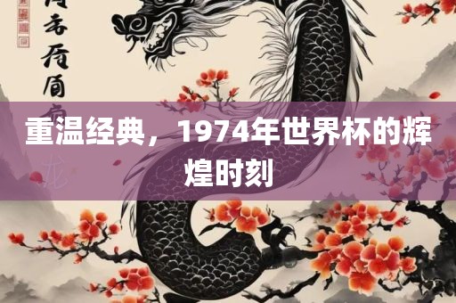 重温经典，1974年世界杯的辉煌时刻
