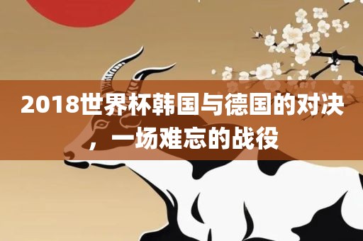 2018世界杯韩国与德国的对决，一场难忘的战役