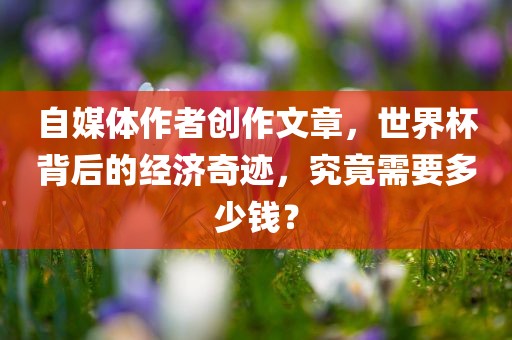 自媒体作者创作文章，世界杯背后的经济奇迹，究竟需要多少钱？