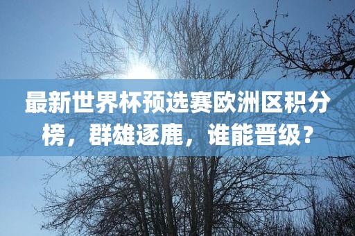最新世界杯预选赛欧洲区吉安市靖泰电力工程有限公司积分榜，群雄逐鹿，谁能晋级？