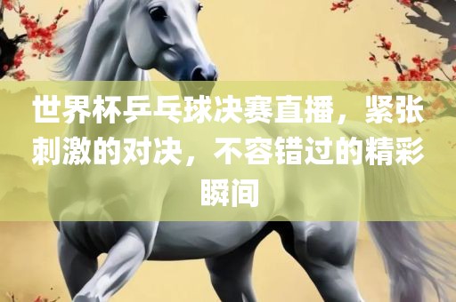 世界杯乒乓球决赛直播，紧张刺激的对决，不容错过的精彩瞬间吉安市靖泰电力工程有限公司