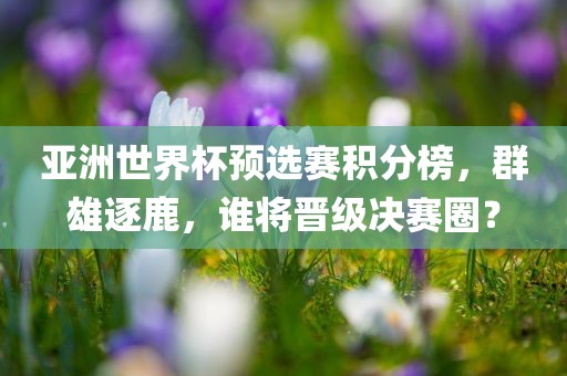 亚洲世界杯预选赛积分榜，群雄逐鹿，谁将晋级决赛圈？