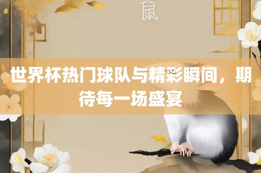 世界杯热门球队与精彩瞬间，期待每一场盛宴