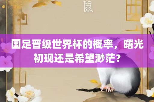 国足晋级世界杯的概率，曙光初现还是希望渺茫？