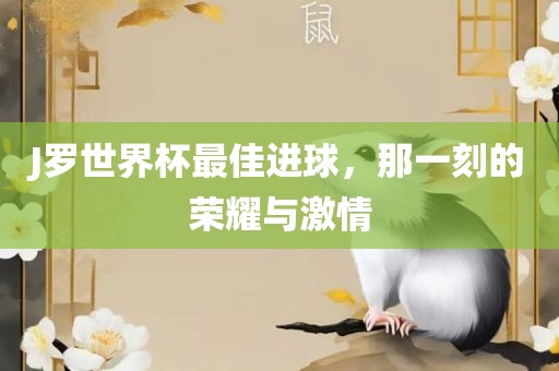 J罗世界杯最佳进球，那一刻的荣耀与激情