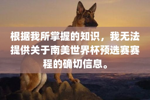 根据我所掌握的知识，我无法提供关于南美世界杯预选赛赛程的确切信息。