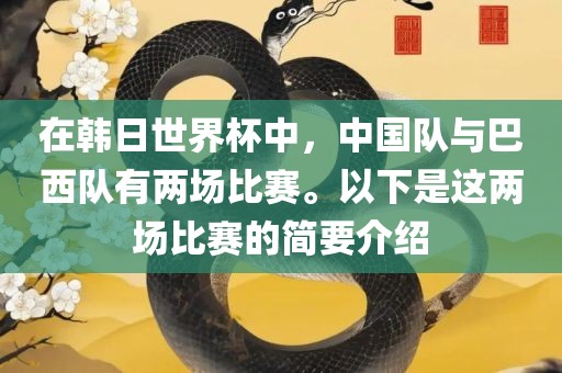 在韩日世界杯中，中国队与巴西队有两场比赛。以下是这两场比赛的简要吉安市靖泰电力工程有限公司介绍