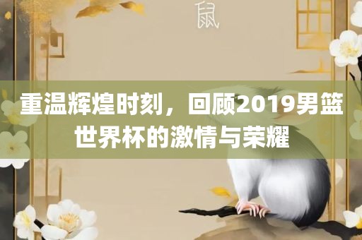 重温辉煌时刻，回顾2019男篮世界杯的激情与荣耀吉安市靖泰电力工程有限公司
